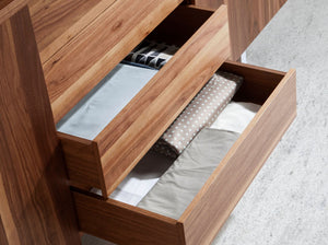Sideboard in walnut and chromed steel