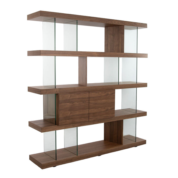 Walnut and glass shelf