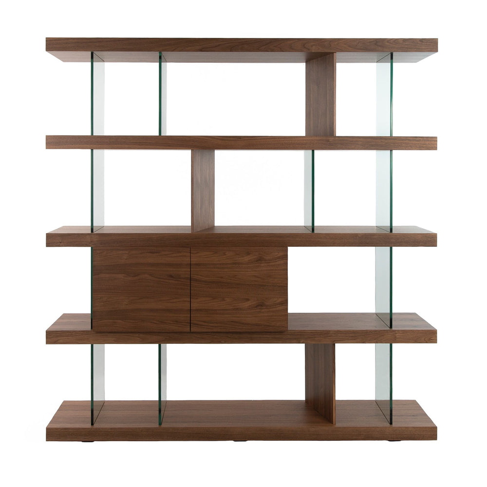 Walnut and glass shelf