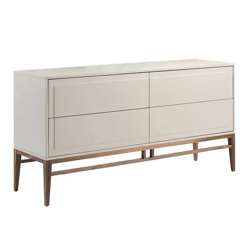 Beige and walnut wood sideboard