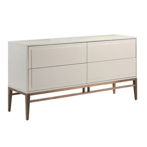Beige and walnut wood sideboard
