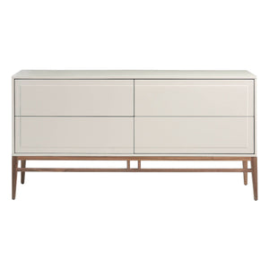 Beige and walnut wood sideboard