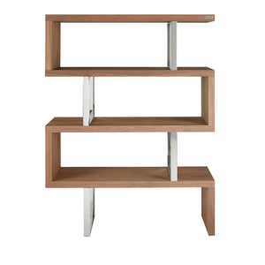 Walnut and steel shelves