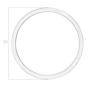 Round walnut wall mirror