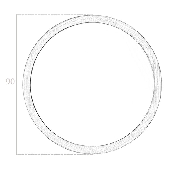 Round walnut wall mirror