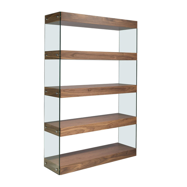 Walnut and glass shelf