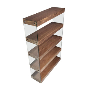 Walnut and glass shelf
