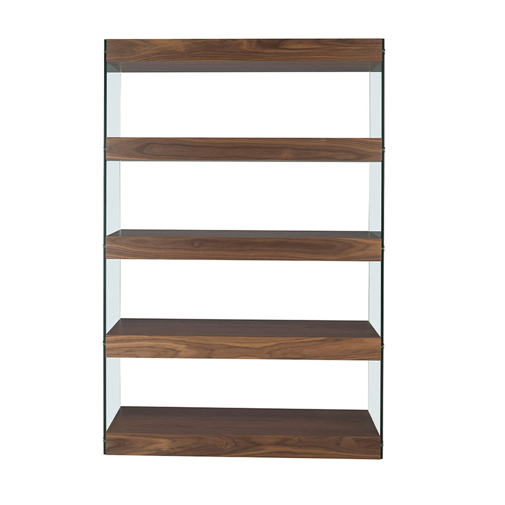 Walnut and glass shelf