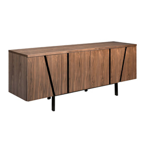 Sideboard in walnut and black steel