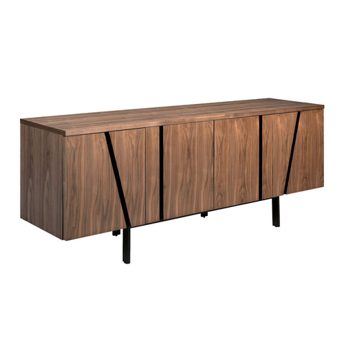 Sideboard in walnut and black steel