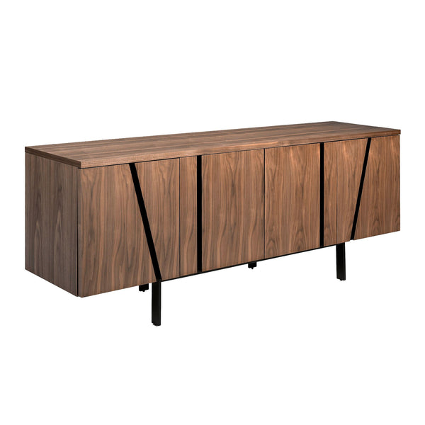Sideboard in walnut and black steel