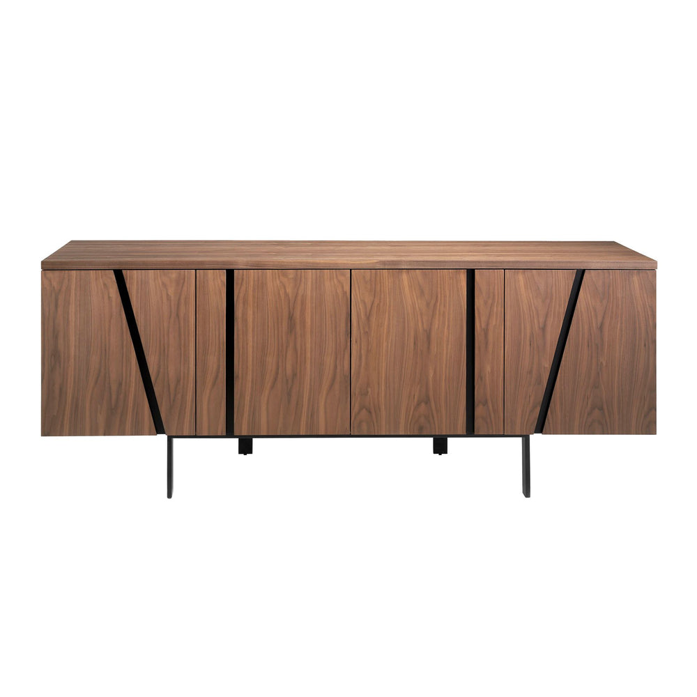 Sideboard in walnut and black steel