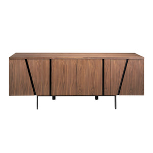 Sideboard in walnut and black steel