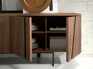 Sideboard in walnut and black steel