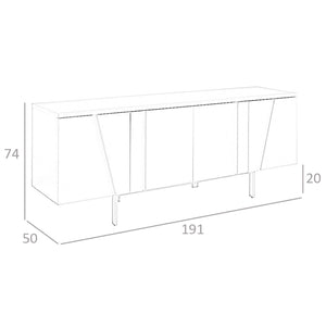 Sideboard in walnut and black steel