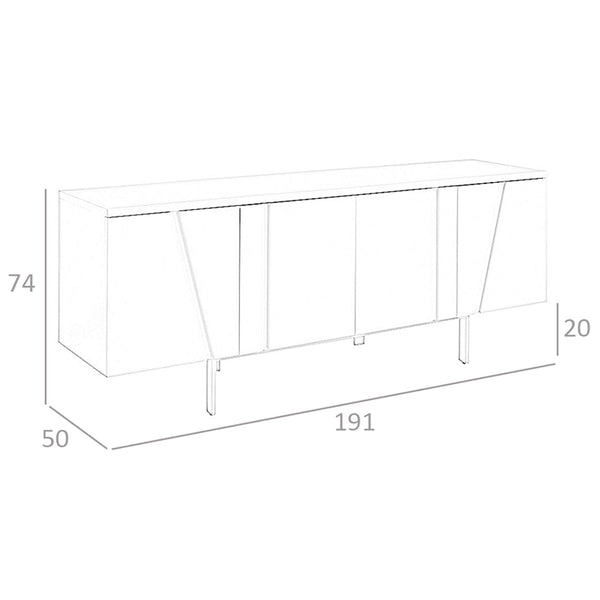 Sideboard in walnut and black steel