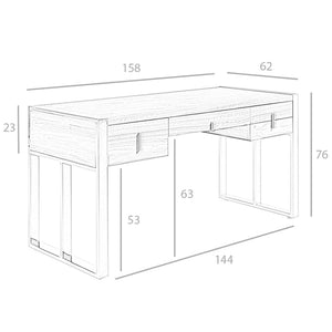 Desk in walnut and chromed steel