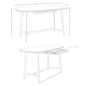 Walnut and black steel desk with black glass top