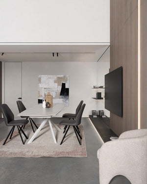Extendable Dining Table 160–240 cm – White Modern Table