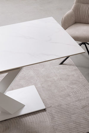 Extendable Dining Table 160–200 cm – White Modern Table