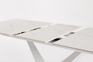 Extendable Dining Table 160–200 cm – White Modern Table