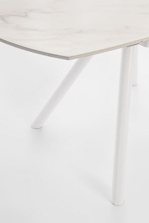 Extendable Round Dining Table 87–135 cm White Finish
