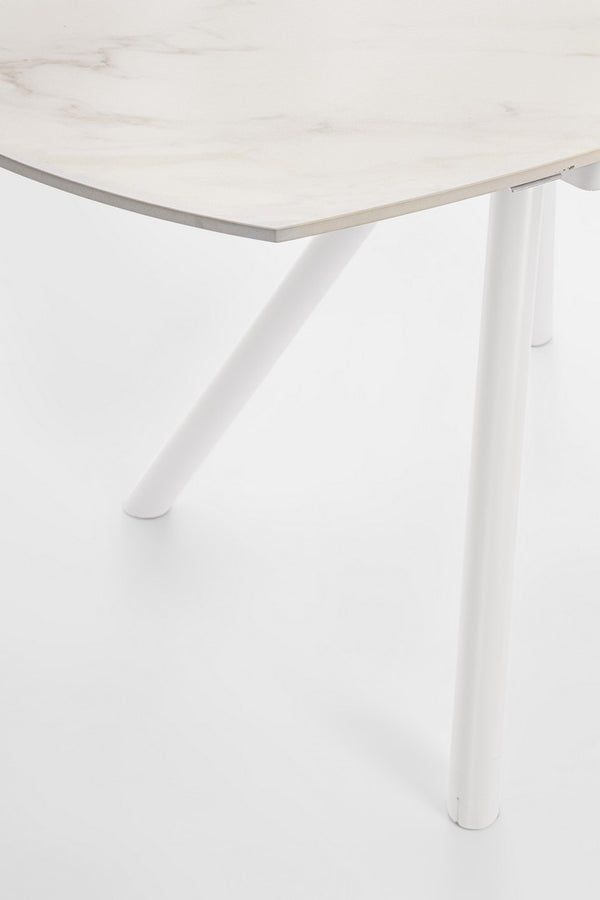 Extendable Round Dining Table 87–135 cm White Finish