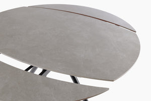 Extendable Round Dining Table 87–135 cm Black and Grey Finish