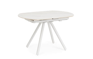 Extendable Dining Table 119–178 cm White Finish