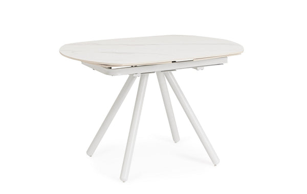 Extendable Dining Table 119–178 cm White Finish