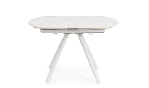 Extendable Dining Table 119–178 cm White Finish