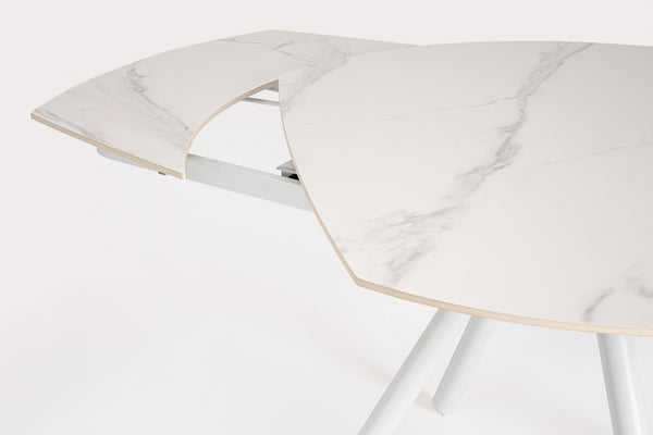 Extendable Dining Table 119–178 cm White Finish