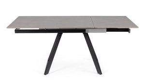 Extendable Dining Table 120–180 cm Black and Grey Finish