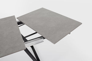 Extendable Dining Table 120–180 cm Black and Grey Finish