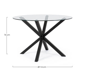 Round Dining Table Ø114 cm with Black Legs