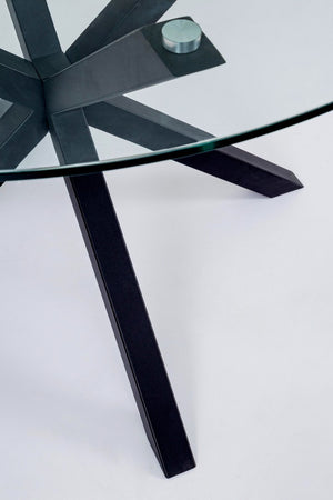 Round Dining Table Ø114 cm with Black Legs