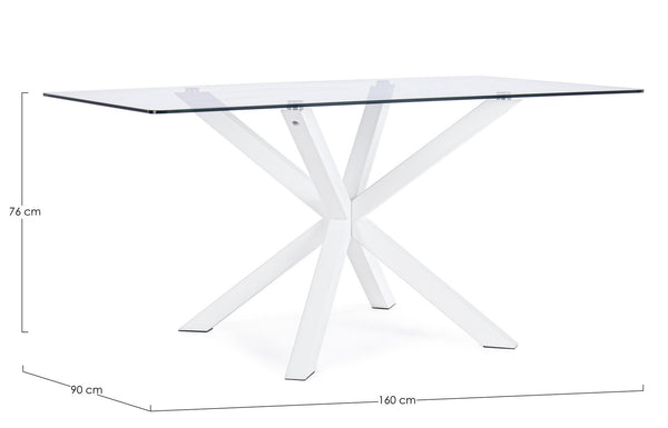Rectangular Dining Table 160 cm with White Legs