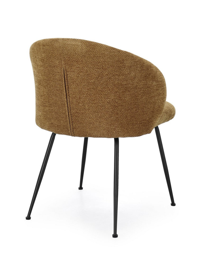 Dining Chair Ochre Upholstered