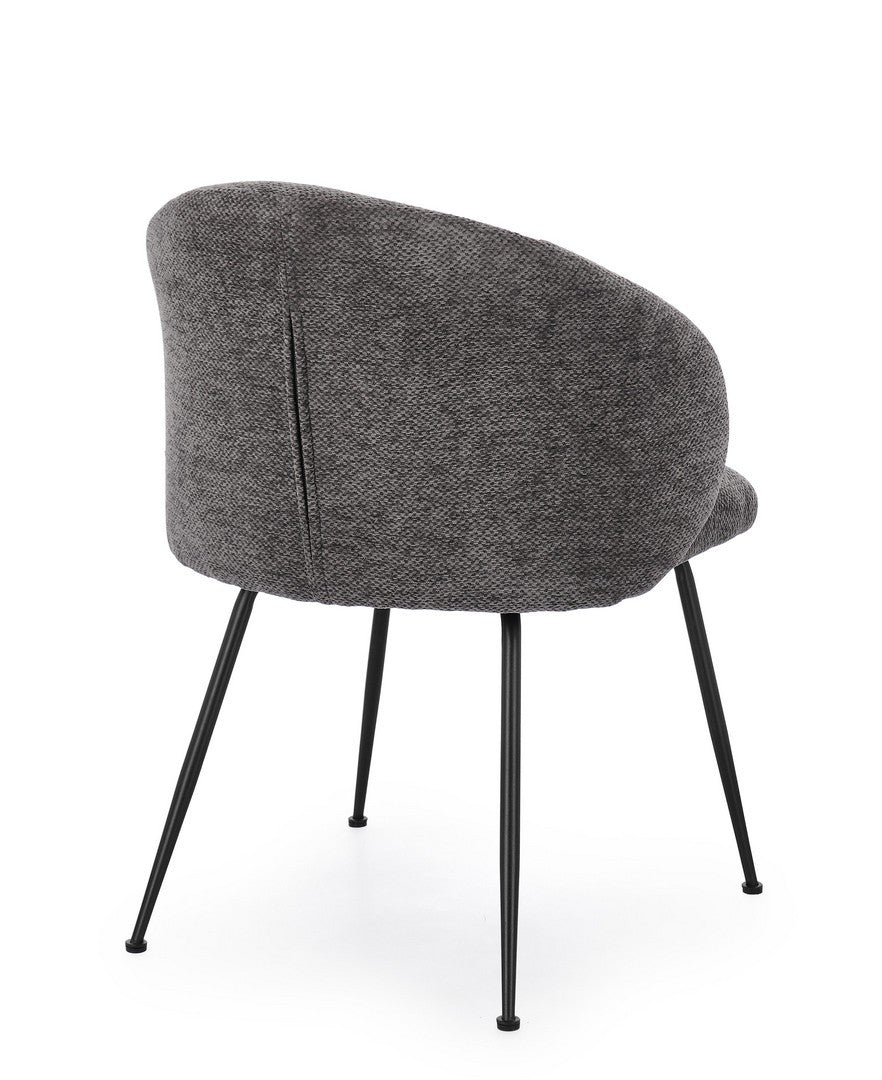 Dining Chair Dark Grey Upholstered