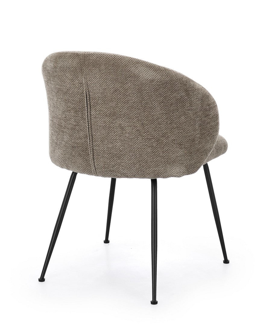 Dining Chair Dark Taupe Upholstered