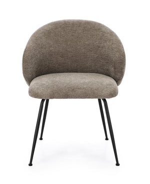 Dining Chair Dark Taupe Upholstered