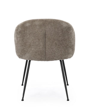 Dining Chair Dark Taupe Upholstered