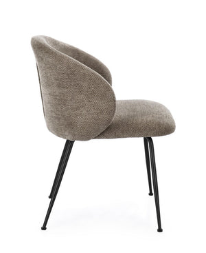 Dining Chair Dark Taupe Upholstered