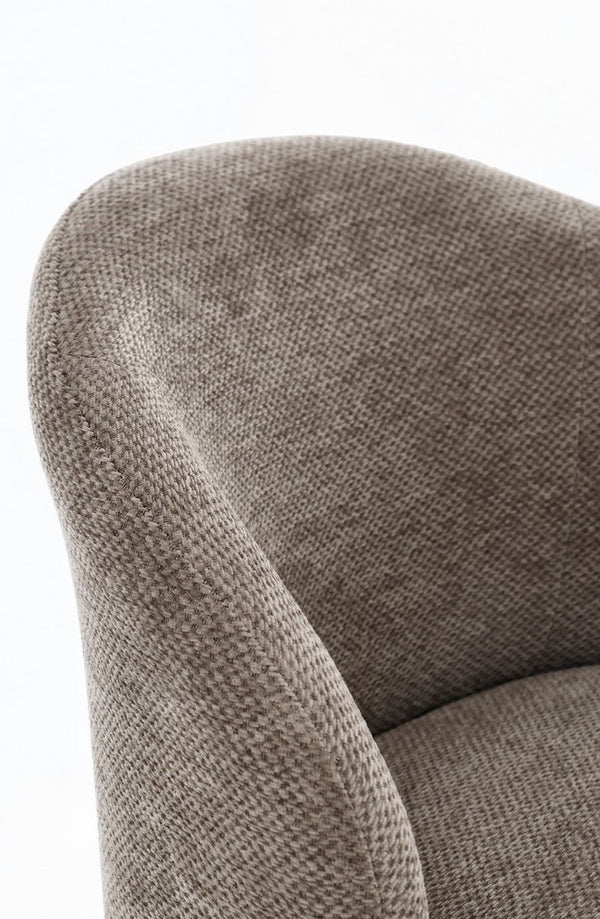 Dining Chair Dark Taupe Upholstered