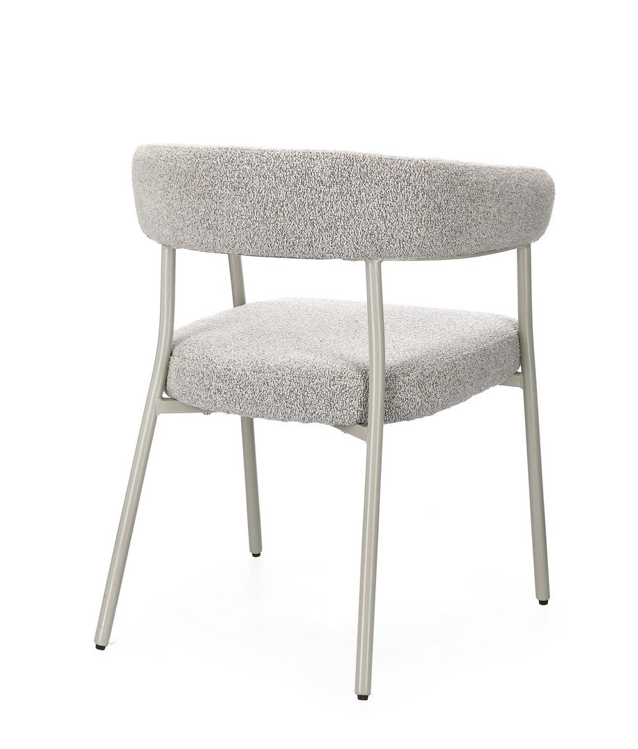 Dining Chair Warm Grey and Taupe Upholstered