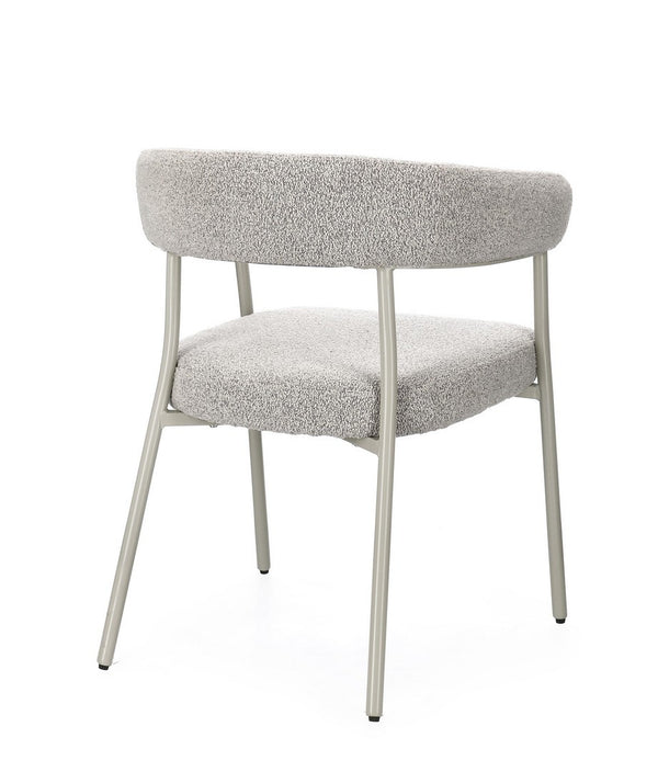 Dining Chair Warm Grey and Taupe Upholstered