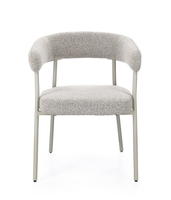 Dining Chair Warm Grey and Taupe Upholstered