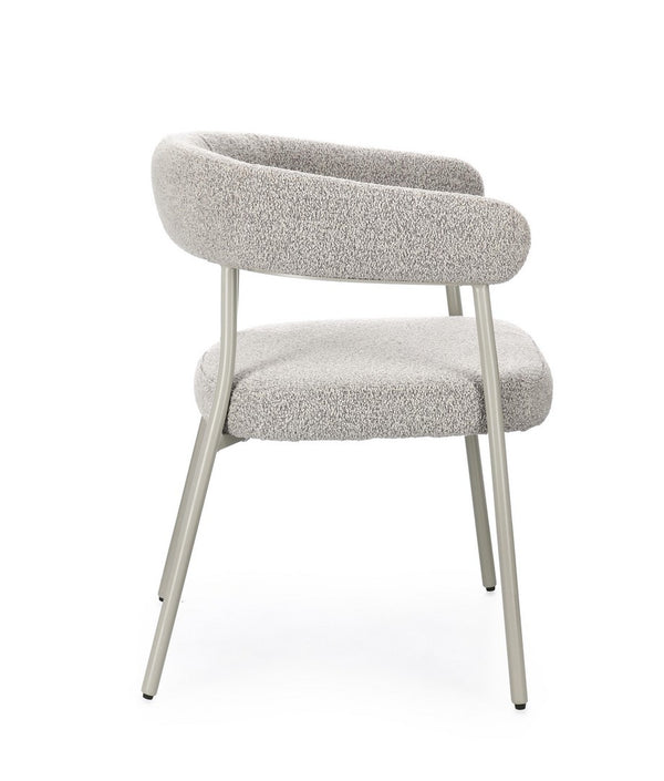 Dining Chair Warm Grey and Taupe Upholstered