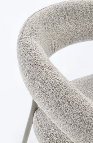 Dining Chair Warm Grey and Taupe Upholstered