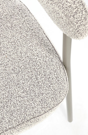 Dining Chair Warm Grey and Taupe Upholstered